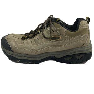 Skechers Sports Trail SN4984 Tan Gray Suede Leather Hiking Shoes Mens 8.5